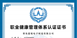 蓝锐电子职业健康管理体系认证证书